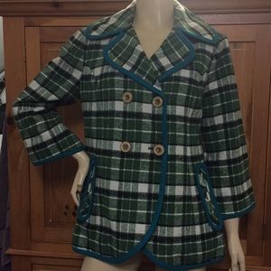 Anthropologie Tabitha Piper Plaid Coat